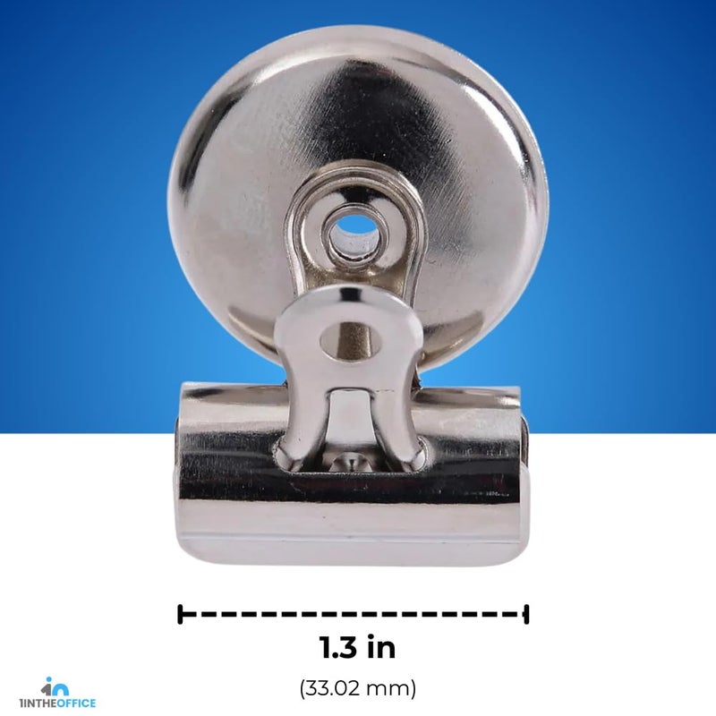 1InTheOffice Bulldog Clips 1.5 Inch - Heavy Duty Refrigerator Magnetic Clips - 1.3" (18 Pack) - Image 3